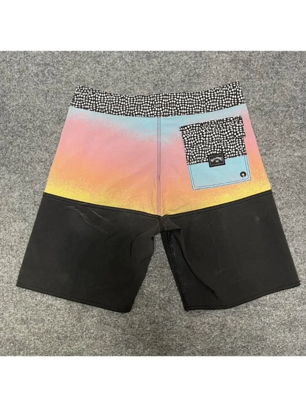 Billabong Fifty50 Pro Boys Swim Trunks Gradient Black Board Shorts Size 25